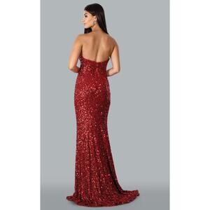 NEW STELLA COUTURE strapless long evening gown in red